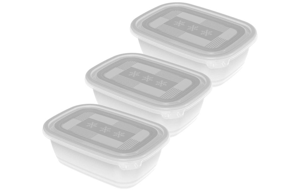 Rotho Récipients à provisions Freeze 3 pièces, 1 l, Transparent