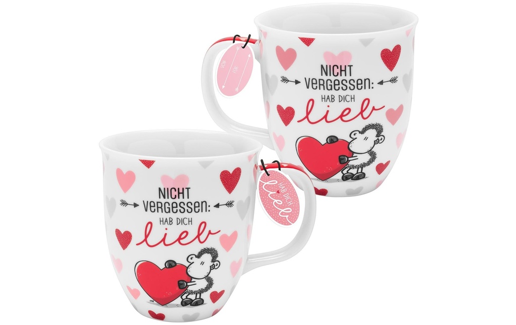 Sheepworld Tasse universelle Nicht vergessen 400 ml, 1 Pièce/s, Rose