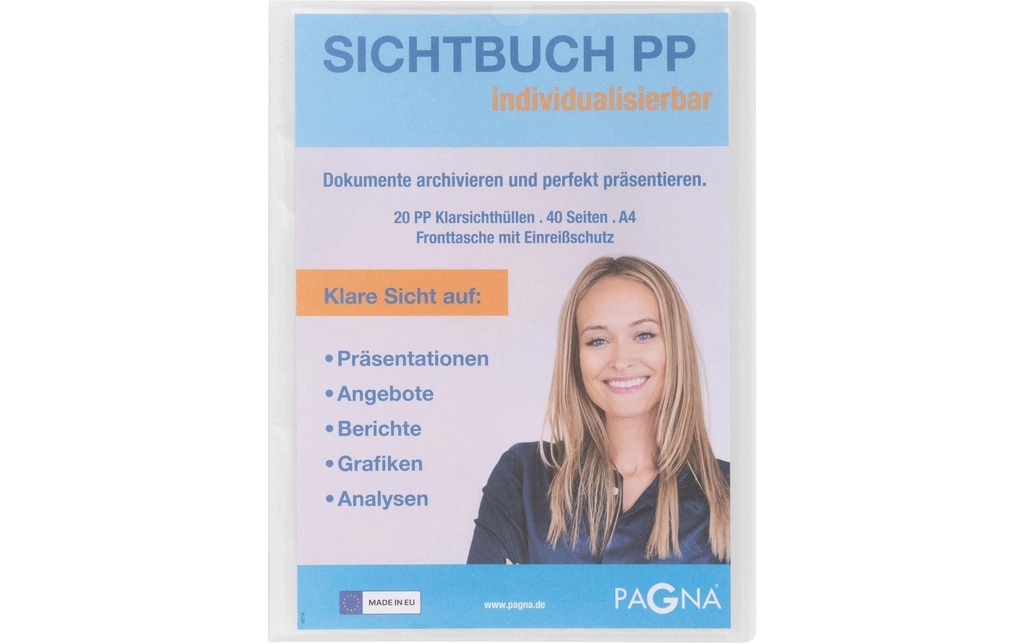 Pagna Livret de présentation avec pochette frontale, Office A4 Transparent