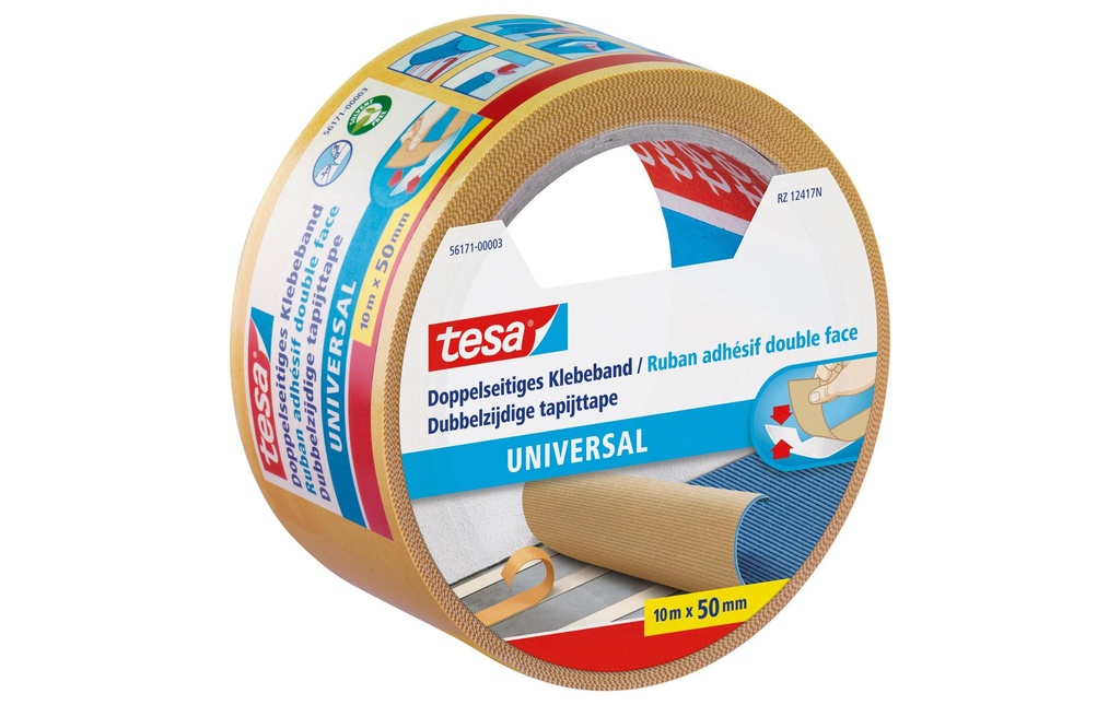 tesa Ruban adhésif Ruban de pose universel 50 mm x 10 m, Blanc
