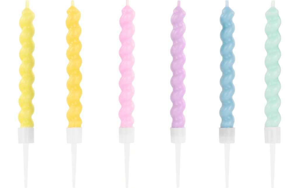 Partydeco Bougie tourné 6 Pièce/s