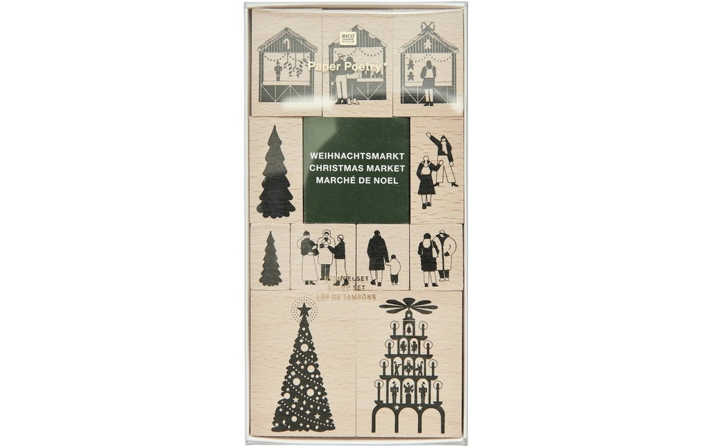 Rico Design Set de tampons Marché de Noël 11 pièces
