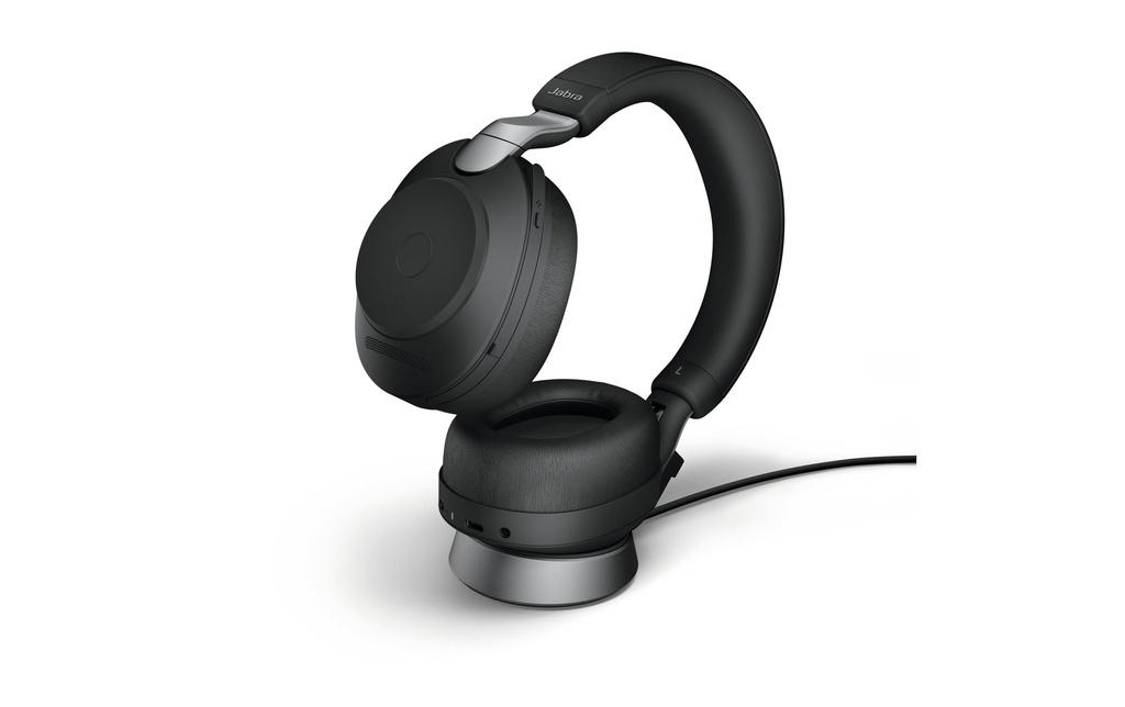 Jabra Écouteurs Evolve2 85 Duo UC Noir, USB-C, avec station de chargement