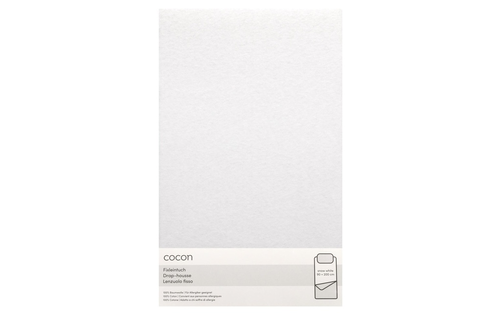 COCON Drap-housse Jersey 90-100 x 200 cm, Edelweiss