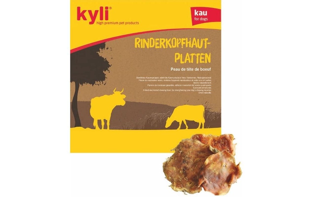 kyli Plaques de peau de tête de bœuf, 2.5 kg
