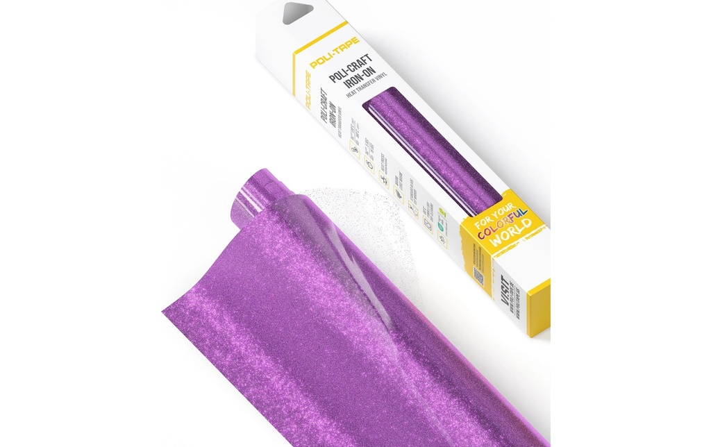 Poli-Tape Film thermocollant Pearl Glitter, 30.5 x 61 cm, lavande