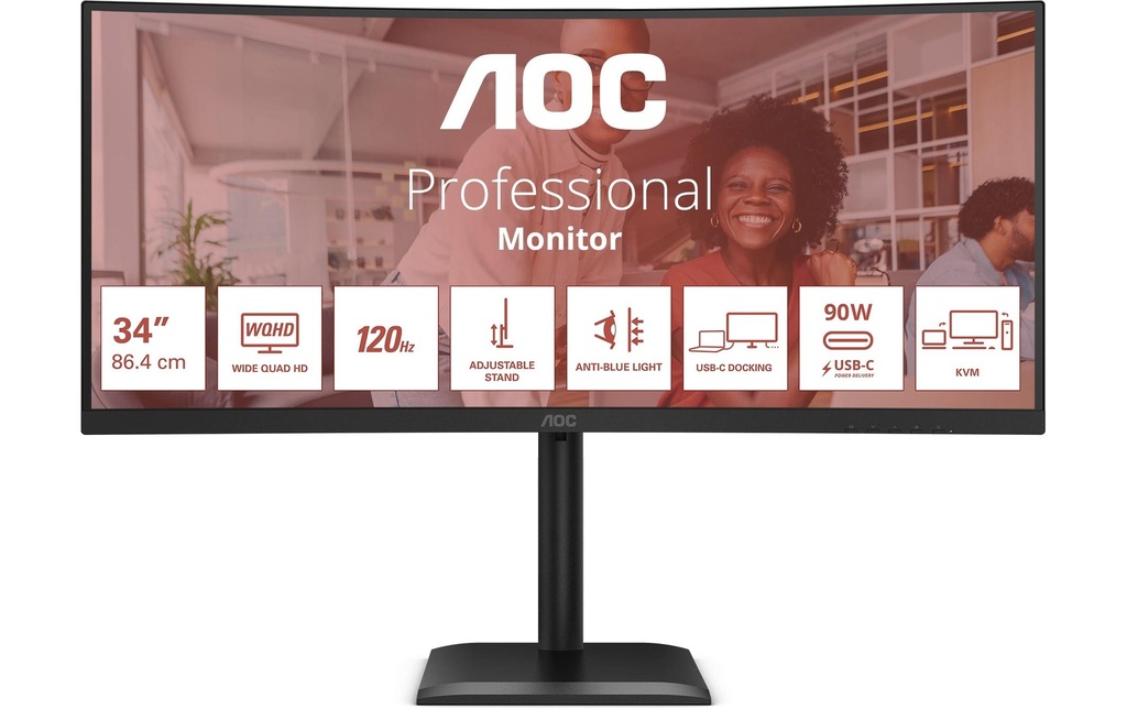 AOC Moniteur CU34E4CV 34 , 3440 x 1440 (UWQHD)