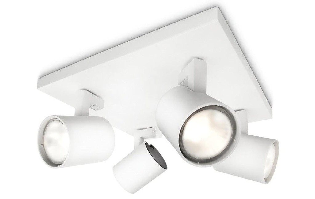 Philips Spot encastré Runner, 4 x GU10, 20 W, blanc