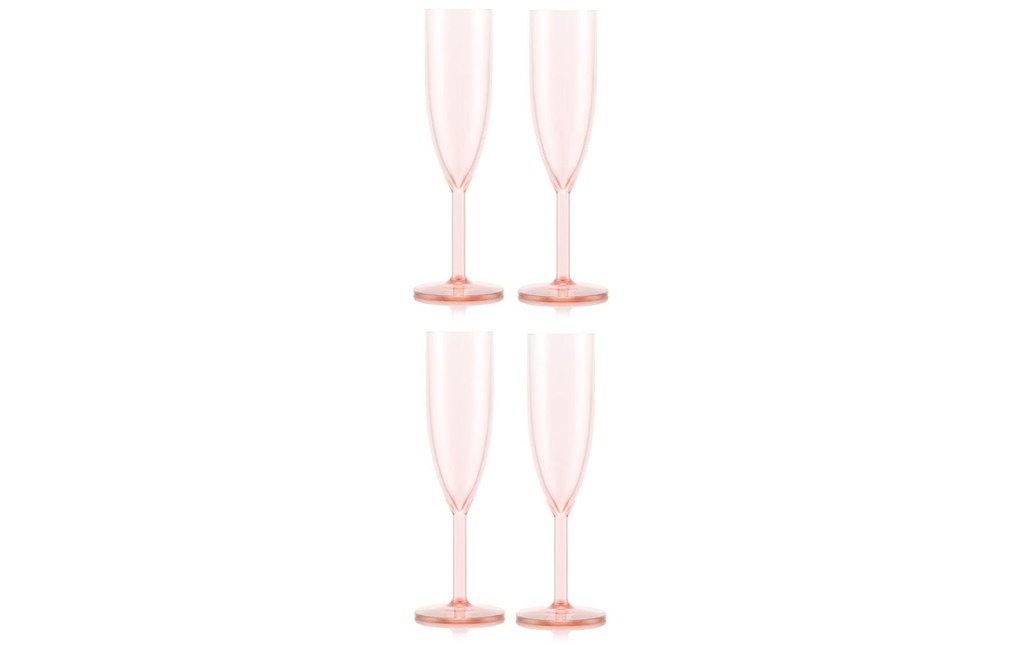 Bodum Flûte à champagne de plein air Oktett 120 ml, rose, 4 pièces