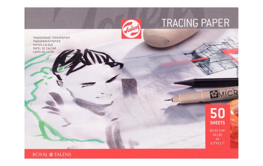 Talens Papier transparent A4 90gm/2, 50 feuilles