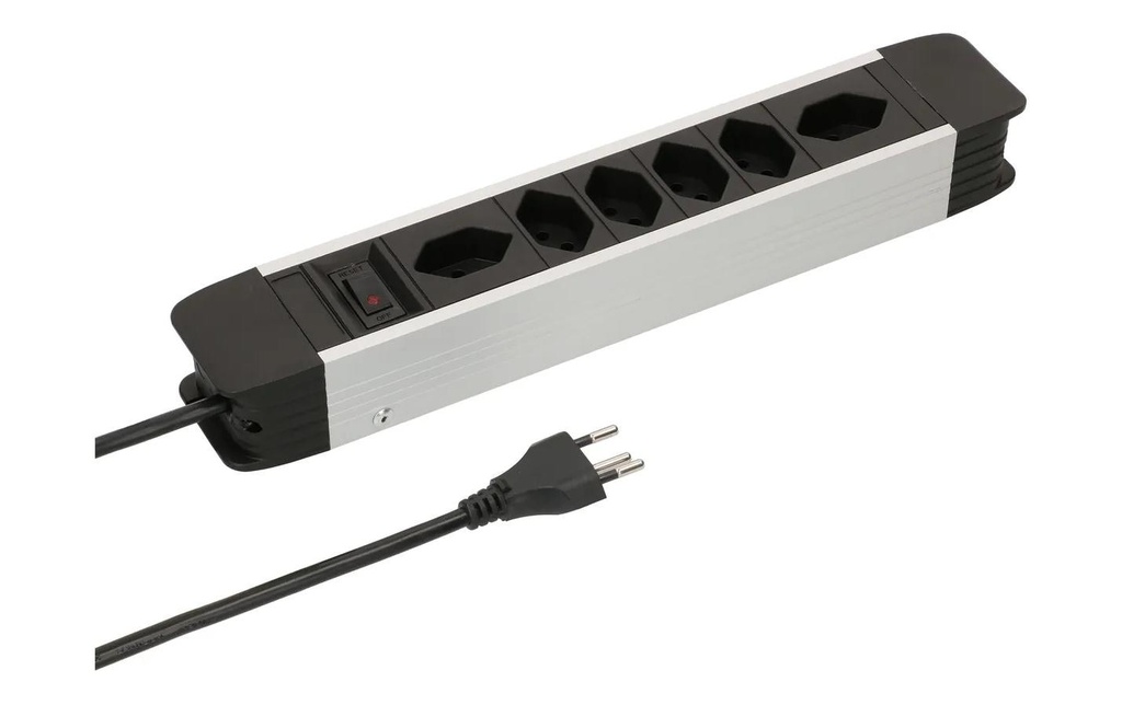 Max Hauri Bloc multiprises 6 x T13 Avec interrupteur