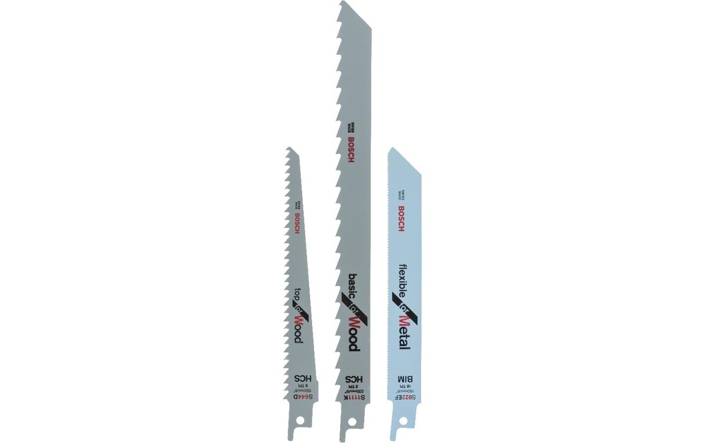 Bosch Jeux de lames de scie sabre 3 parties