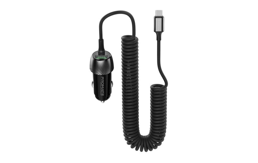 Promate Chargeur de voiture PowerDrive-33PDC QC3.0, Chargeur de voiture