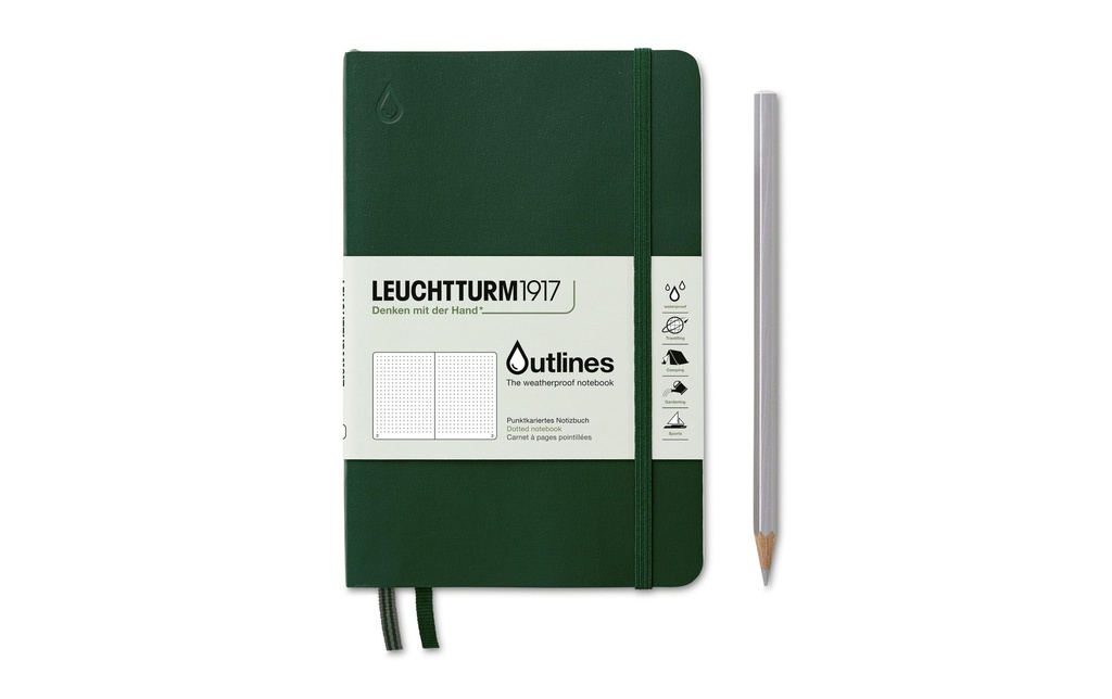 Leuchtturm Bloc-notes Outlines B6 , Pois, Vert