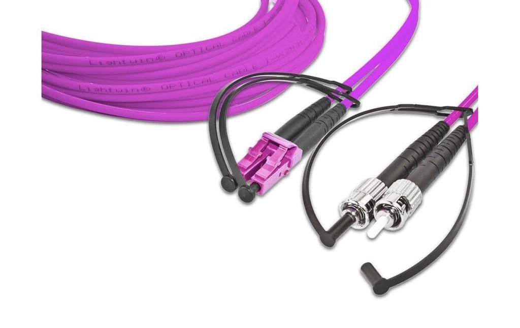 Lightwin Câble patch à fibre optique Multimode LC – ST, OM4, Duplex, 20 m
