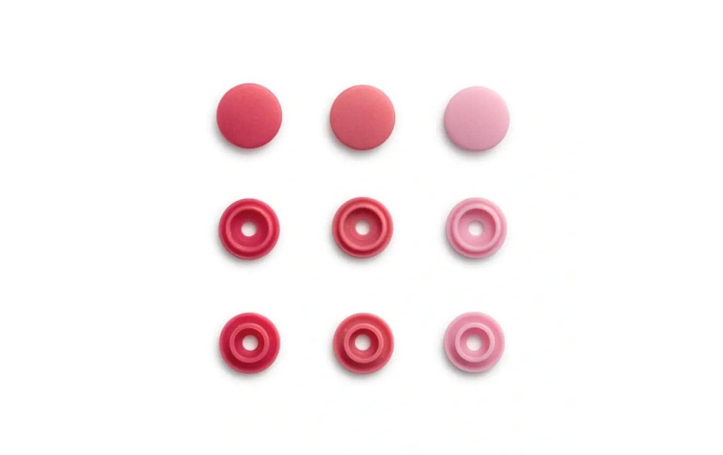 Prym Boutons poussoirs Boutons de couleur Rose, Ø 9 mm, 36 pièces