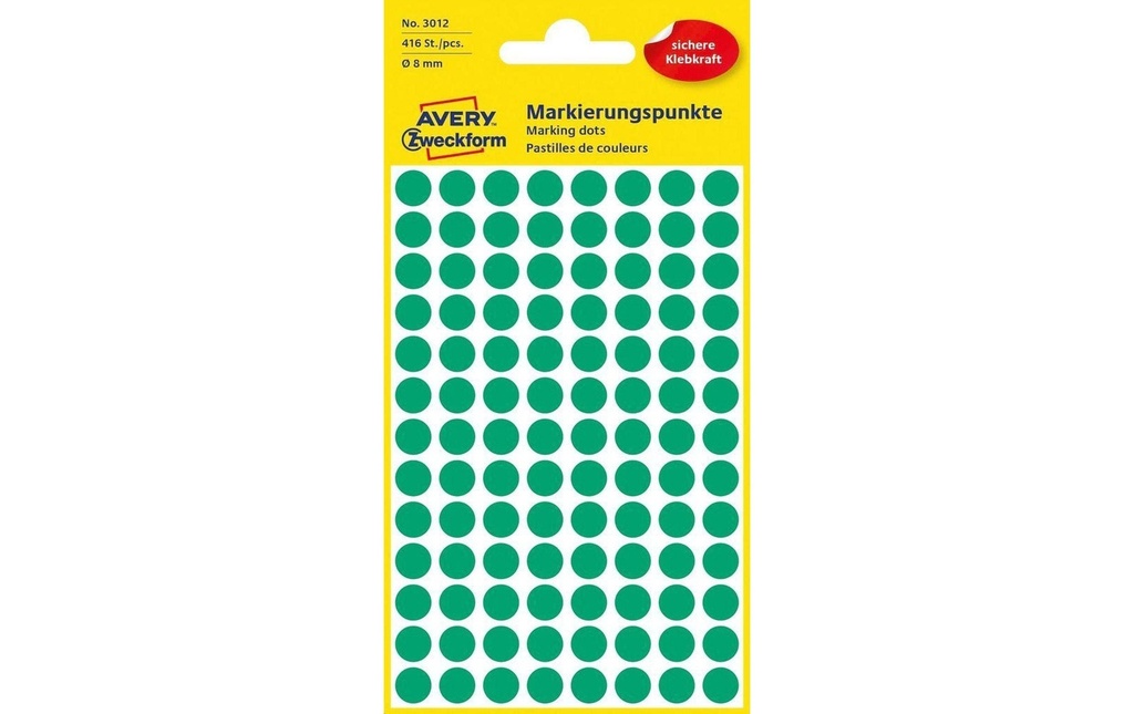 Avery Zweckform Pastilles adhésives 8 mm verdoyant