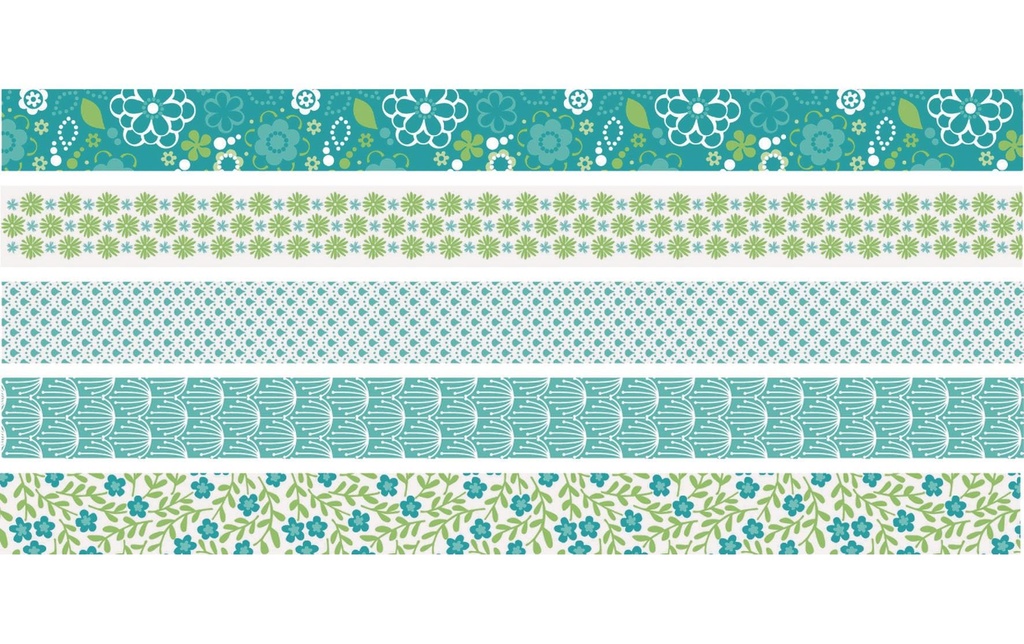 Heyda Ruban Washi Fleurs mini vertes