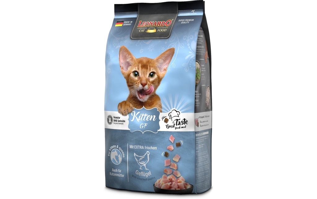 Leonardo Cat Food Alimentation sèche Kitten sans céréales, 1,8 kg