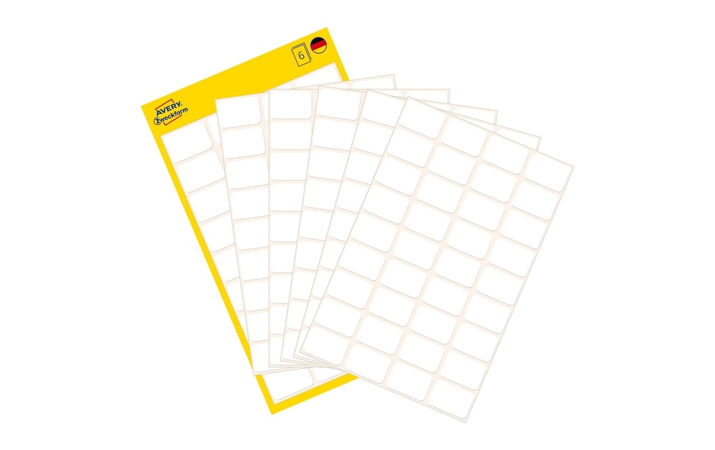 Avery Zweckform Étiquettes multi-usage 12 x 18 mm, 6 feuille