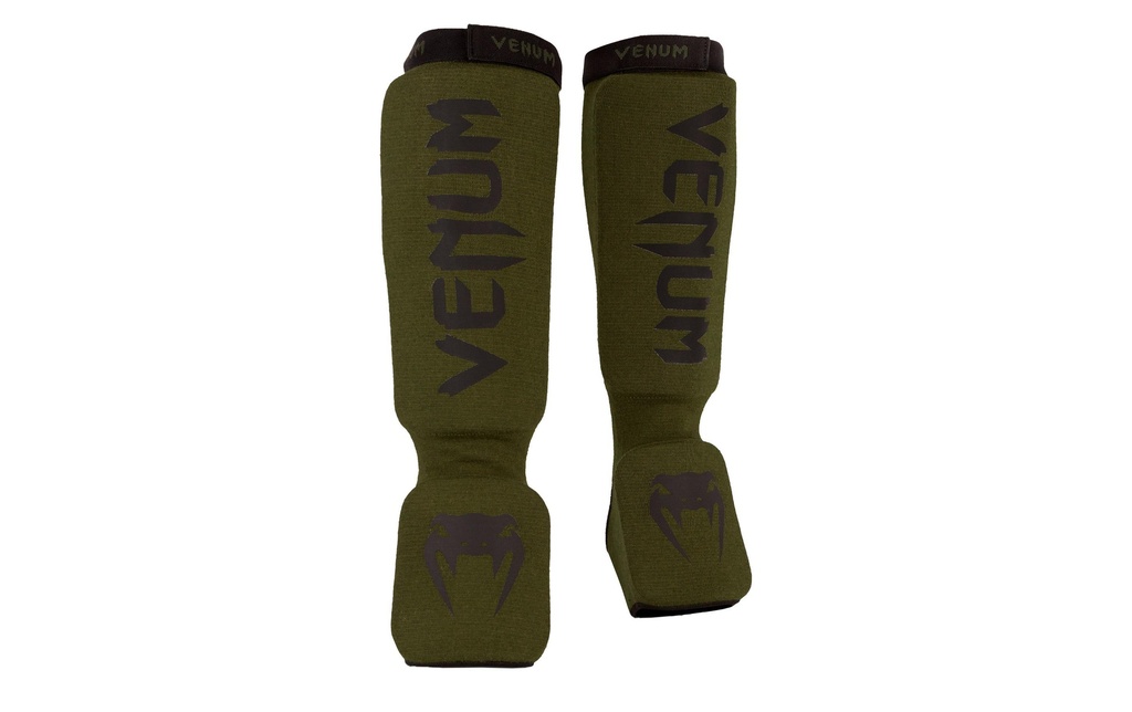 Venum Kontact Shin Guards Noir/Vert olive, M