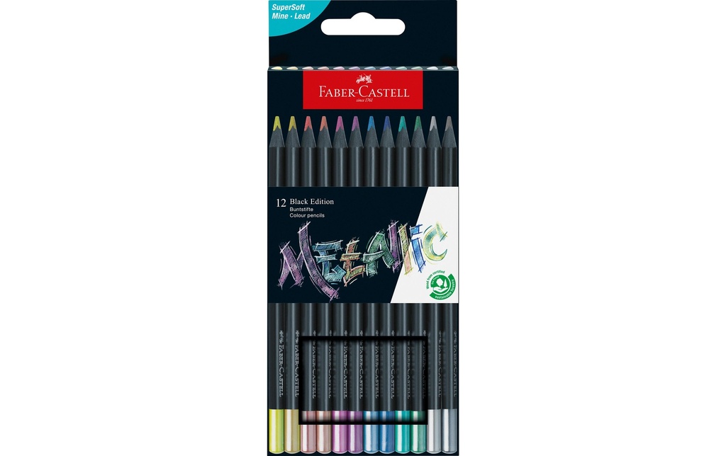 FABER-CASTELL Cray.coul.Black Ed.Metall.12p. (12 pces)