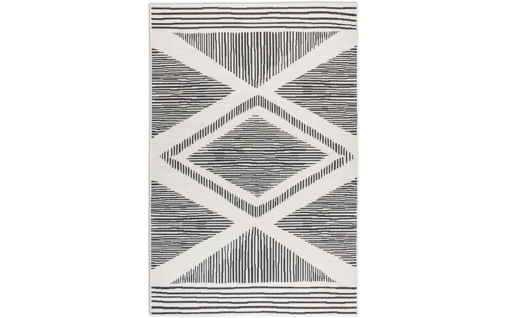 Elle Decoration Tapis Rhombe 80 x 150 cm, Noir