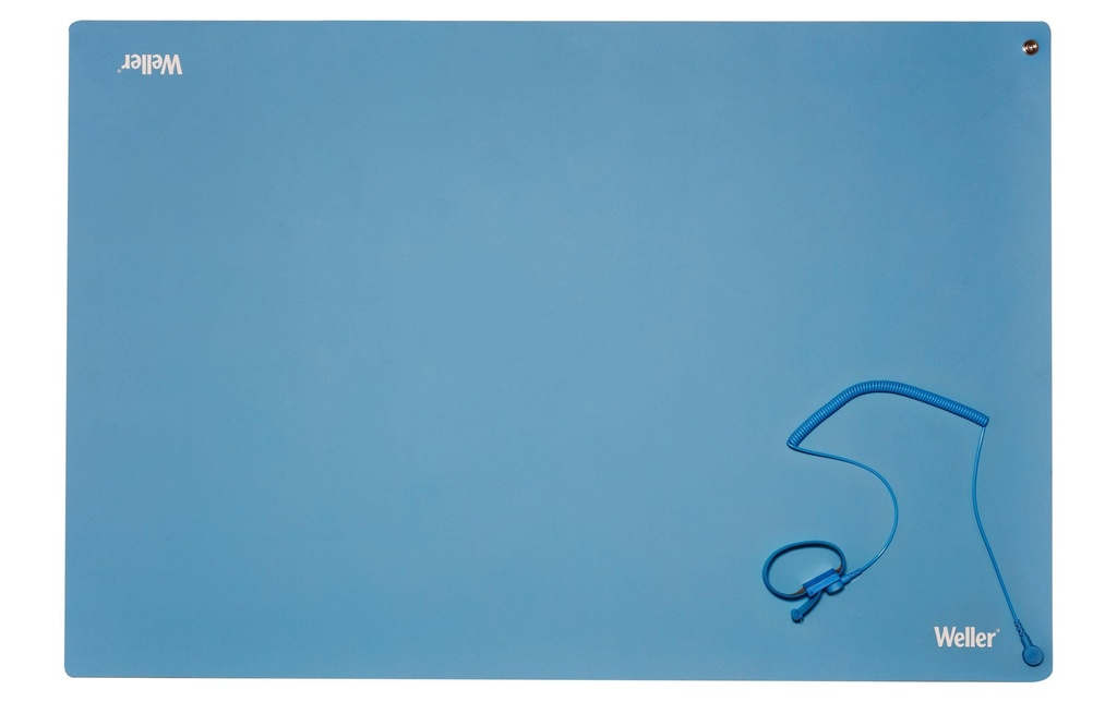 Weller Set de tapis de soudure de table ESD Premium 900 x 600 mm, bleu