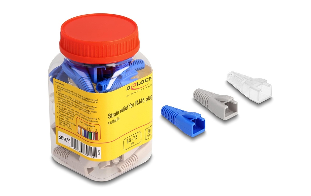 Delock Cable bend relief pour connecteur RJ45 50 Pièce/s
