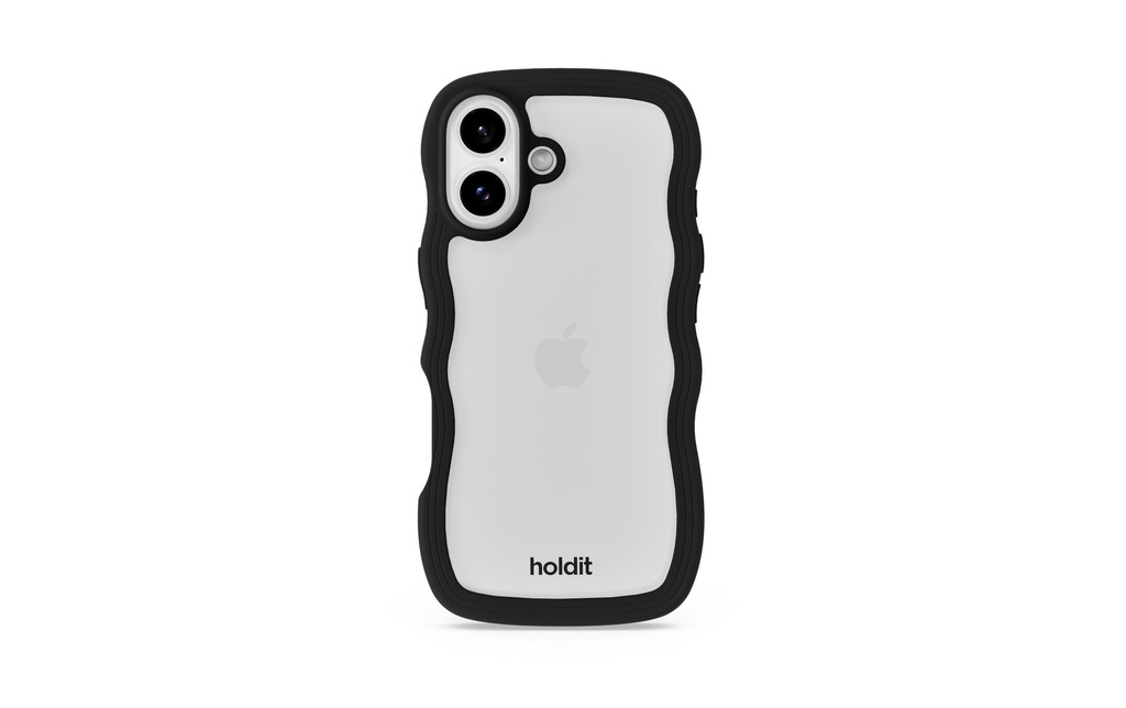 Holdit Coque arrière Wavy iPhone 17 Transparent/Noir