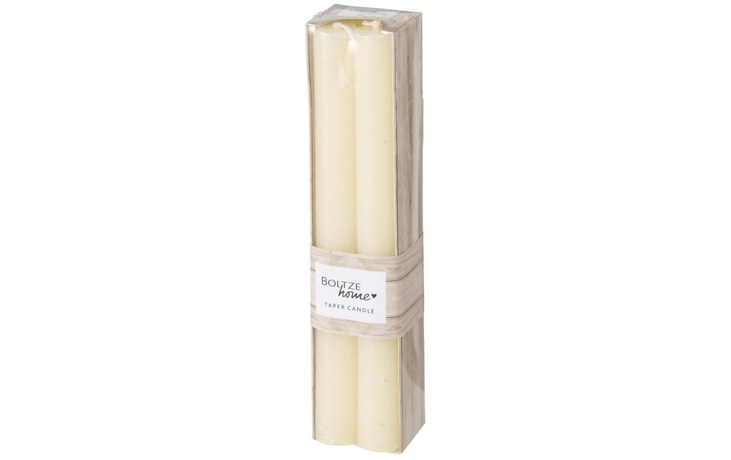 Boltze Bougie droite Melia 20 cm, crème, 4 pièces