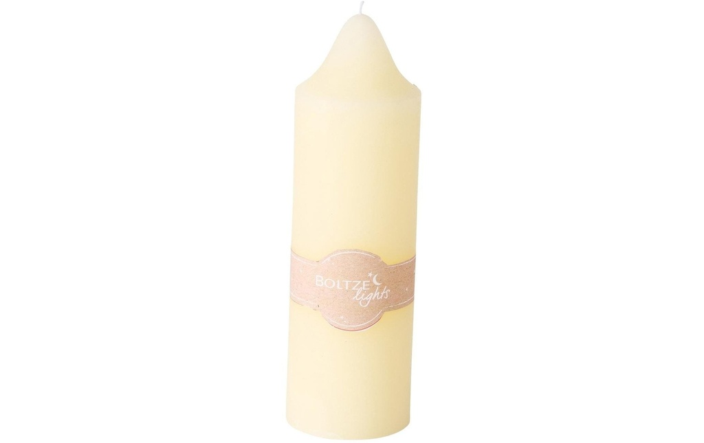 Boltze Bougie Church Rustic 30 x 9 cm, blanc crème