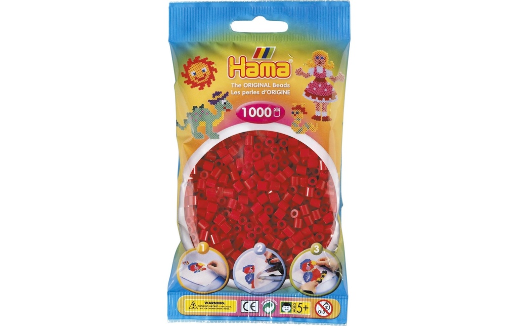 Hama Perles à repasser midi 1000 pièces, Rouge