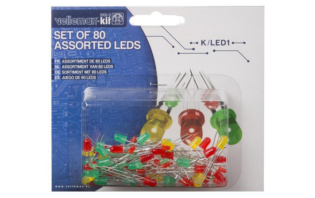 Velleman Diodes électroluminescentes K/LED1, LED 80 Pièce/s