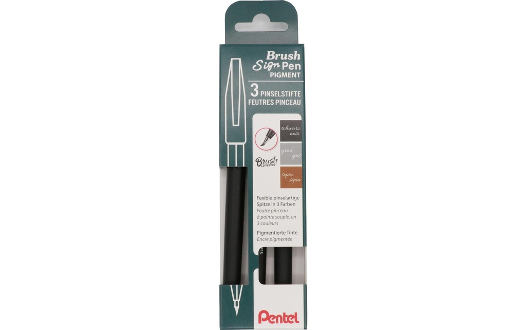 PENTEL Feutre Brush Sign Pen Set (3 pces)