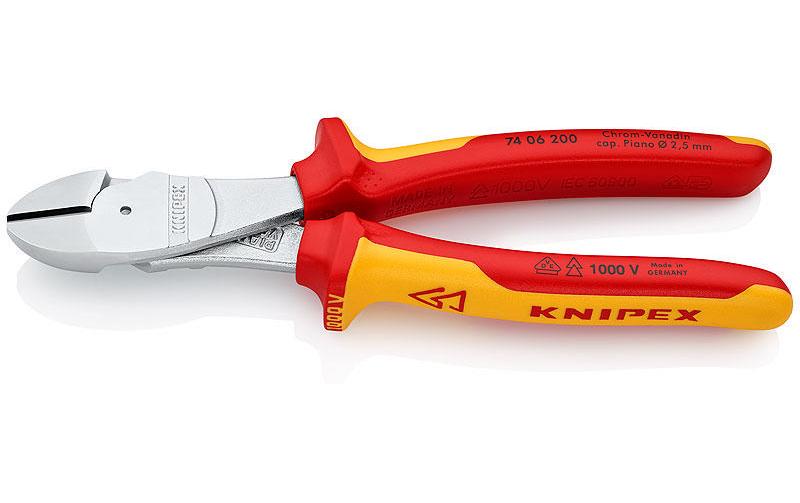 Knipex Pinces coupantes de côté à forte démultiplication 200 mm 1000 V chromé