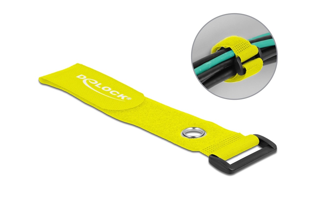 Delock Serre-câble auto-agrippant Jaune 280 mm x 38 mm 3 pièces