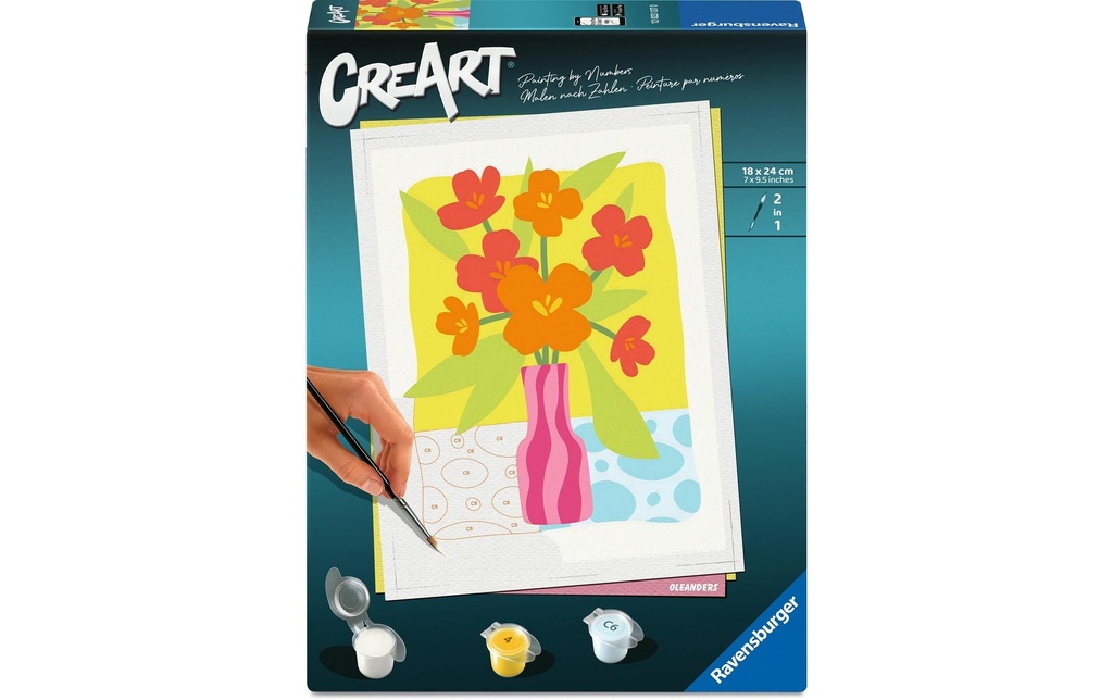 Ravensburger Peinture avec chiffres Set de peinture CreArt Adults Trend Oleander