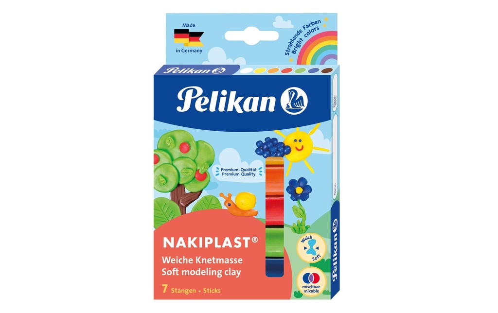 Pelikan Plasticine Nakiplast 7 couleurs