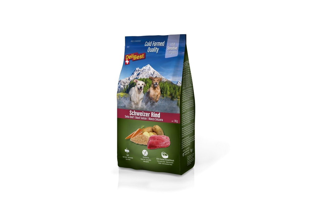 DeliBest Aliments mi-humides pour animaux Premium Complete Sensitive Dog, Bœuf, 1 kg