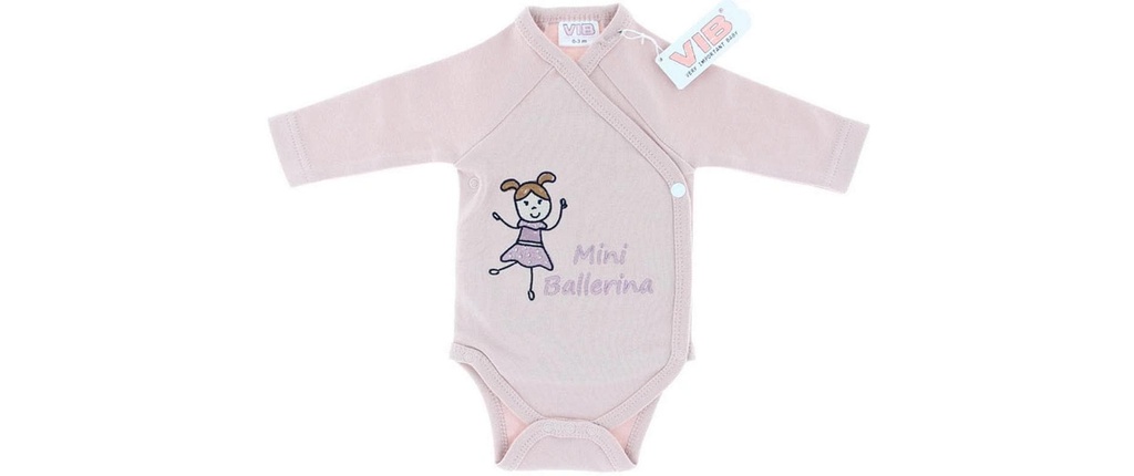 Very Important Baby Body à langer manches longues Mini ballerine rose Taille 56