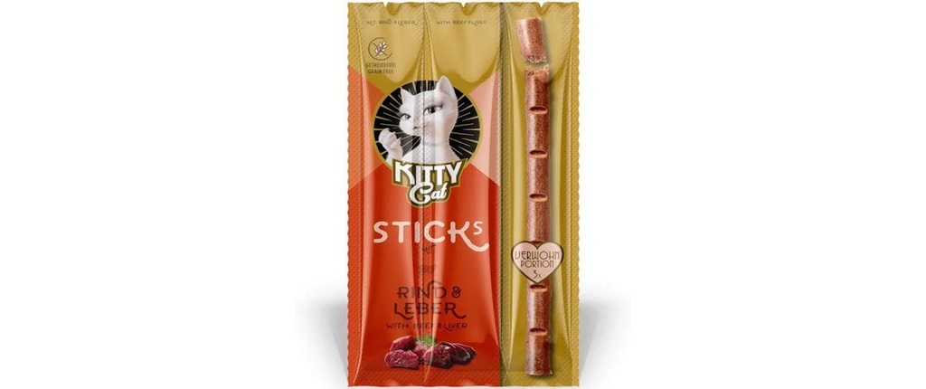 KITTY Cat Collation pour chat KittyCat Stick bœuf, foie 15 g