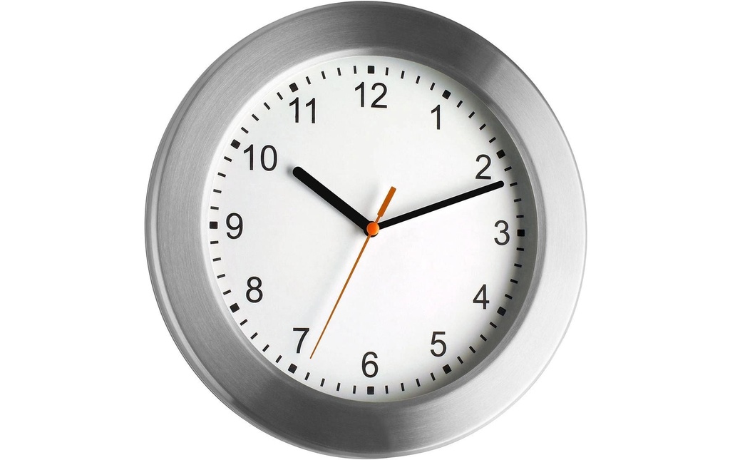 TFA Dostmann Horloge murale avec cadre en aluminium Argent
