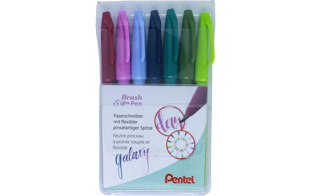 PENTEL Feutre Brush Sign Pen Galax (7 pces)