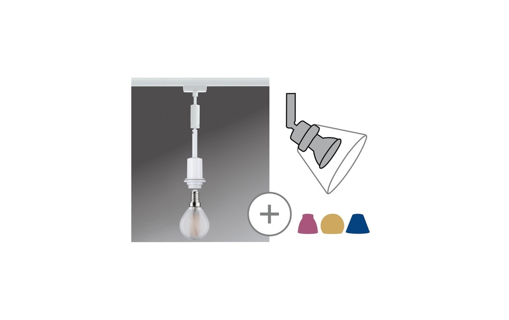 Paulmann Lampe suspendue URail DecoSystems Pend, 1 x E14, 20 W, blanc