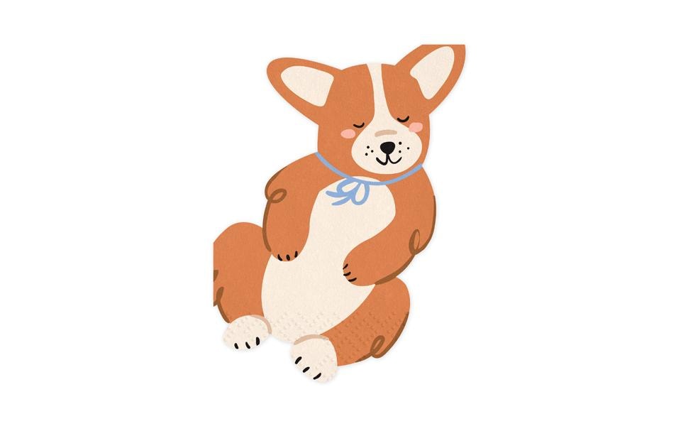 Partydeco Serviettes en papier Corgi 11 x 15 cm