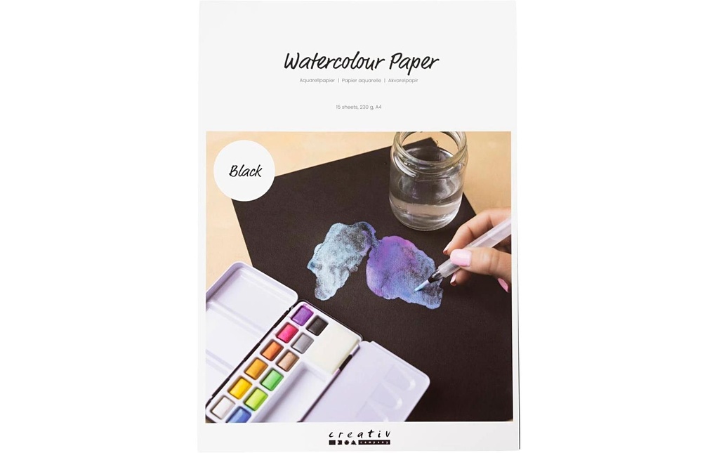 Creativ Company Papier aquarelle A4, noir