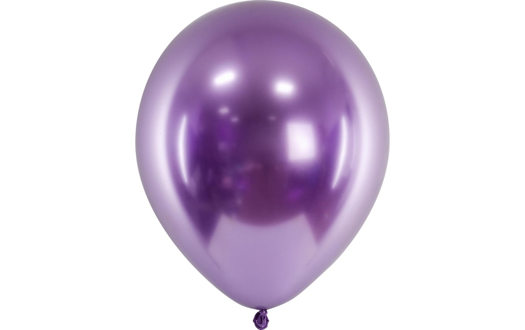 Partydeco Ballon de baudruche Uni Glossy 10 pièces, lilas, Ø 30 cm