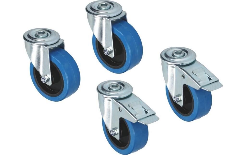 ALUTEC Jeu de roues pour boîtes en tôle gaufrée