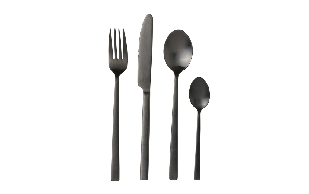 Bitz Kits de couverts 16-parties, Noir